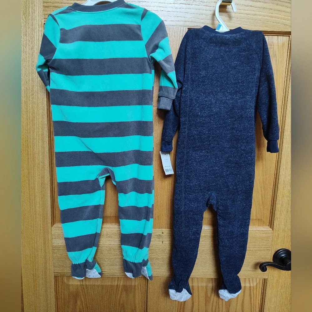 NWT Carter's Footed Pajamas, Fleece, Bundle Of 2, One Piece, Truck And Bear